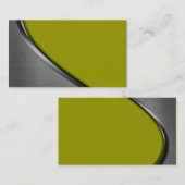 Grüne silberne Metallkurven-Visitenkarten Visitenkarte (Vorne/Hinten)