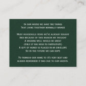 Grüne SilberSchneeflocken Winterhochzeit gut wünsc Begleitkarte (Rückseite)