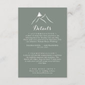 Grüne Silhouette Hochzeitsdetails Begleitkarte (Vorderseite)