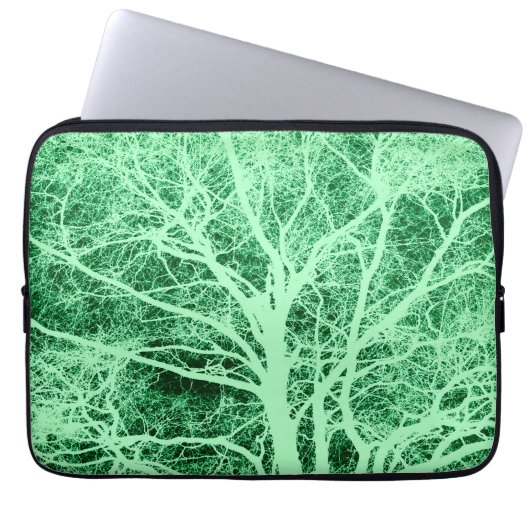 Grüne Silhouette Laptopschutzhülle (Vorderseite)