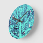Grüne Silhouette Runde Wanduhr (Winkel)