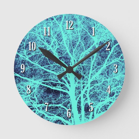 Grüne Silhouette Runde Wanduhr (Vorderseite)