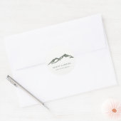 Grüne Silhouette Sketch Kletterparadies Camping Runder Aufkleber (Umschlag)