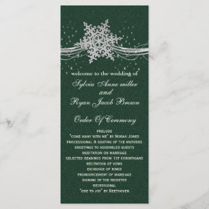 grüne Silver Snowflakes Hochzeitsprogramme Länge Programm