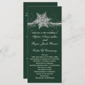 grüne Silver Snowflakes Hochzeitsprogramme Länge Programm (Vorne/Hinten)