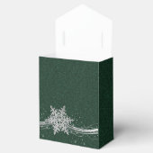 Grüne Silver Snowflakes Winter Hochzeitsvorgeschen Geschenkschachtel (Geöffnet)