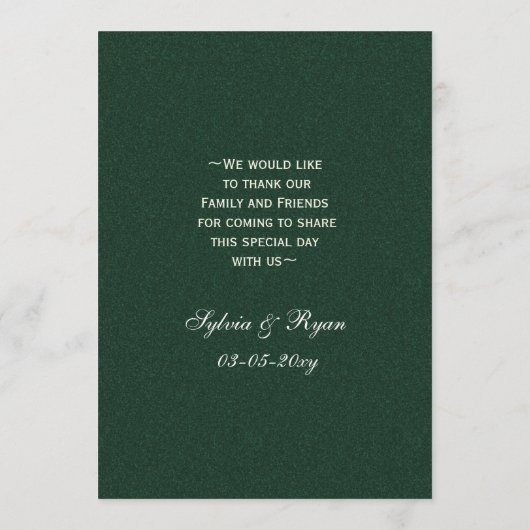 Grüne Silver Snowflakes Winterkarten Menükarte (Rückseite)