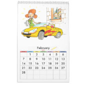 Grüne Single Page School Year Calendar Kids Kalender (Feb 2027)