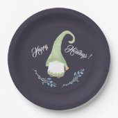 Grüne skandinavische Gnome Holiday Paper Teller (Vorderseite)