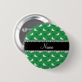 Grüne Skate und Herzen des individuellen Namens Button (Vorne & Hinten)