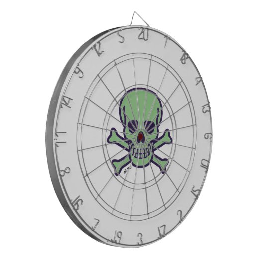Grüne Skull-Weiße Dartscheibe (Vorderseite Links)