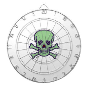 Grüne Skull-Weiße Dartscheibe
