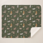 Grüne Sleepy Little Woodland Critters Sherpadecke (Vorderseite (Horizontal))
