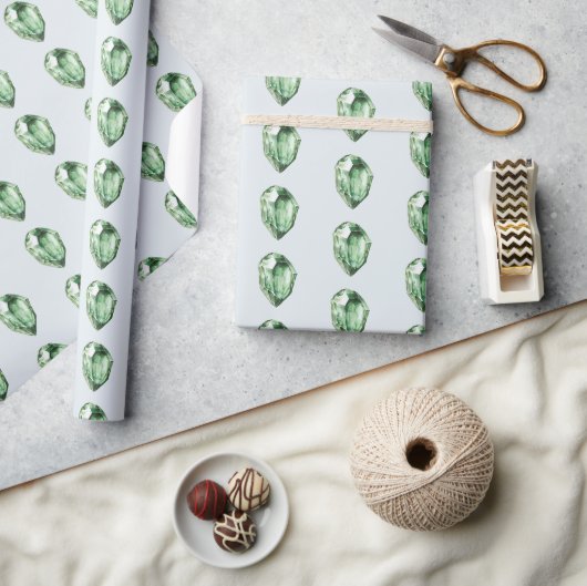 Grüne Smaragd-Kristalle Geburtstag Geschenkpapier (Kunsthandwerk)