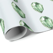 Grüne Smaragd-Kristalle Geburtstag Geschenkpapier (Rolleneckpunkt)