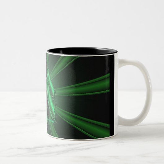 Grüne Smaragddrache-Muster-Tasse Zweifarbige Tasse (Rechts)