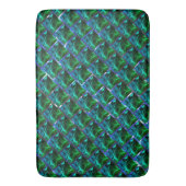 Grüne Smaragde und Kurven unter Nickelgitter Badematte (Vorderseite Vertikal)