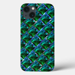 Grüne Smaragde und Kurven unter Nickelgitter Case-Mate iPhone Hülle