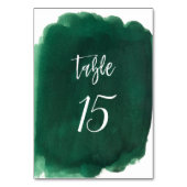 Grüne Smaragdgrün Moderne Hochzeit Tischnummer (Rückseite)
