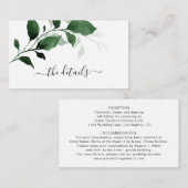 Grüne Smaragdgrüne Foliage Wedding Details ENC Begleitkarte (Vorne/Hinten)