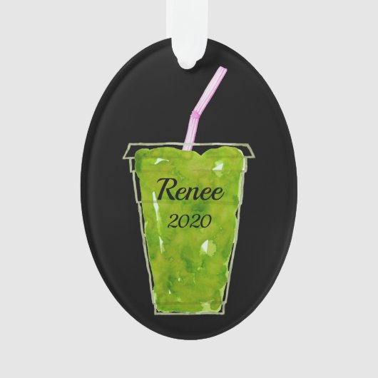Grüne Smoothie Personalisiert Ornament (Vorderseite)