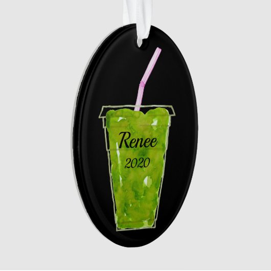 Grüne Smoothie Personalisiert Ornament (Vorderseite)