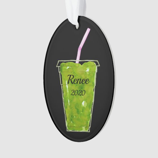 Grüne Smoothie Personalisiert Ornament (Vorderseite)