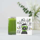 Grüne Smoothie-Rezept Postkarte (Stehend Vorderseite)