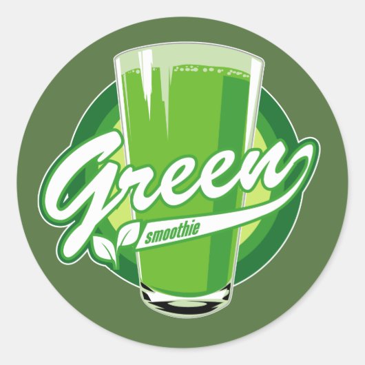 Grüne Smoothie-Sticker Runder Aufkleber (Vorderseite)