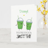 Grüne Smoothies Kokett Kawaii Feinschmecker Spaß Karte (Gelbe Blume)