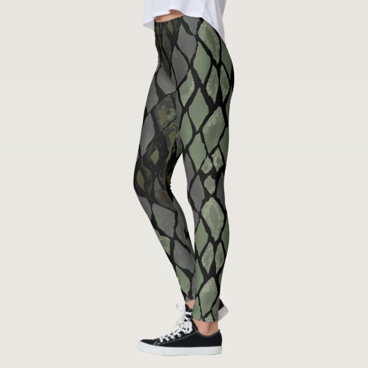 Grüne Snakeskin-Leggings Leggings (Links)