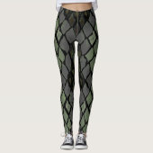 Grüne Snakeskin-Leggings Leggings (Vorderseite)