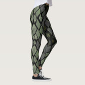 Grüne Snakeskin-Leggings Leggings (Rechts)