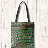 Grüne Snakeskin Muster Moderne Monogram Totbeutel Tasche