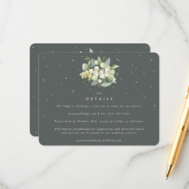 Grüne Snowberry+Eukalyptus Bouquet Hochzeitssendun Begleitkarte