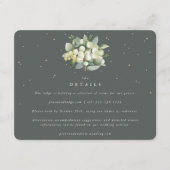 Grüne Snowberry+Eukalyptus Bouquet Hochzeitssendun Begleitkarte (Vorderseite)