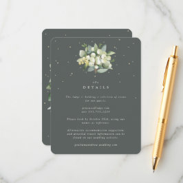Grüne Snowberry+Eukalyptus Bouquet Hochzeitssendun Begleitkarte