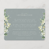 Grüne Snowberry+Eukalyptus Ewedding Info Begleitkarte (Vorderseite)