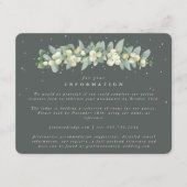 Grüne Snowberry+Eukalyptus Garland Hochzeitsinform Begleitkarte (Vorderseite)