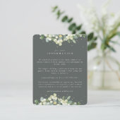 Grüne Snowberry+Eukalyptus - Hochzeitdetails Begleitkarte (Stehend Vorderseite)