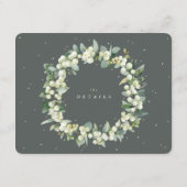 Grüne Snowberry+Eukalyptus - Hochzeitdetails Begleitkarte (Rückseite)