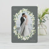 Grüne Snowberry+Eukalyptus Hochzeitsames flaches F Dankeskarte (Stehend Vorderseite)