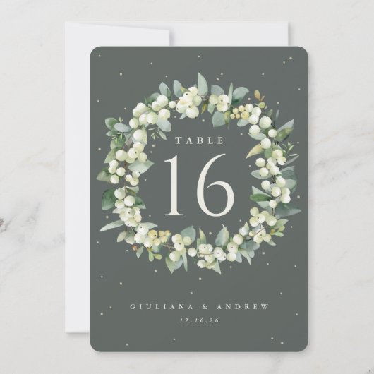 Grüne Snowberry+Eukalyptus Hochzeitssonne - Tischn (Rückseite)