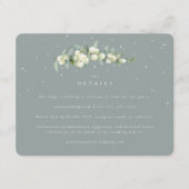 Grüne Snowberry+Eukalyptus Stem Hochzeitdetails Begleitkarte (Vorderseite)