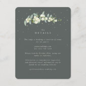 Grüne Snowberry+Eukalyptus Stem Hochzeitdetails Begleitkarte (Vorderseite)