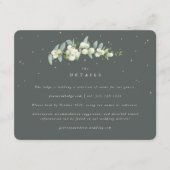 Grüne Snowberry+Eukalyptus Stem Hochzeitdetails Begleitkarte (Vorderseite)