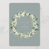 Grüne Snowberry+Eukalyptus Stem Wedding Programm (Rückseite)