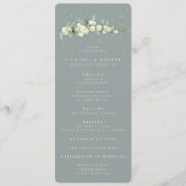 Grüne Snowberry+Eukalyptus Stem Wedding Programm (Vorderseite)