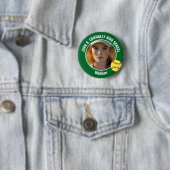 Grüne Softball-Spieler-Foto-Hochschulgeist Button (Beispiel)