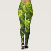 Grüne Sommer Natur Modernes abstraktes Blattwerk Leggings (Rückseite)